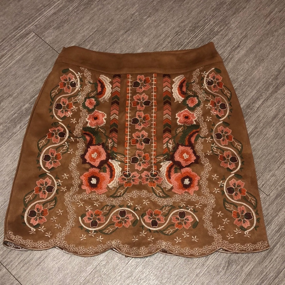 Suede skirt